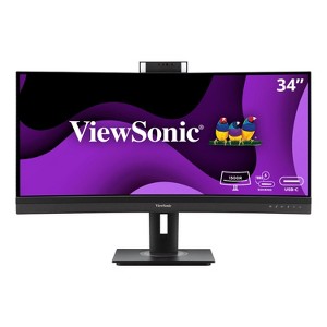 ViewSonic VG3457CV 34 Inch Ultrawide QHD 1440p Curved Video Conferencing Docking Monitor with Windows Hello Compatible IR Webcam, Advanced Ergonomics, - 1 of 4