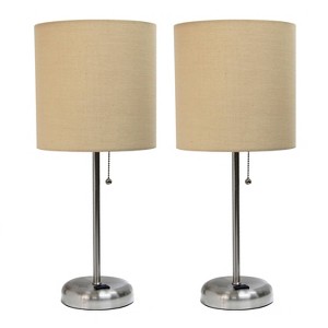 Creekwood Home Contemporary Bedside Table Lamp with Power Outlet - 1 of 4