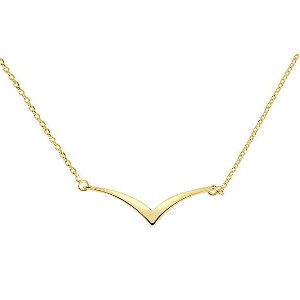 Pompeii3 14k Yellow Gold 18" V Shape Chevron Necklace Delicate Pendant 1.2grams - 1 of 4