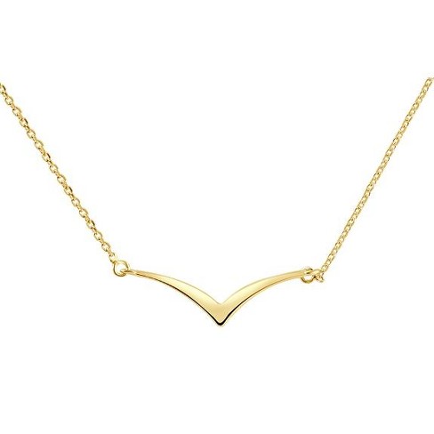 Pompeii3 14k Yellow Gold 18" V Shape Chevron Necklace Delicate Pendant 1.2grams - image 1 of 4