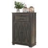 Okak Barn Door Style Buffet Cabinet with Storage for Living Room 34.5" Farmhouse Kitchen Sideboard Cabinet with Adjustable Shelf - 2 of 4