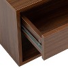 Resenkos Rustic Floating Nightstand Set of 2, Wood Wall Shelves and Floating Night Stand for Storage in Bedroom, Walnut Brown - 2 of 4