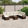 vidaXL 8 Piece Patio Sofa Set with Cushions - Brown and Cream without storage - 2 of 4
