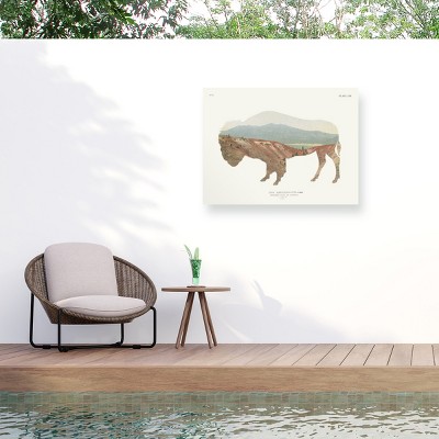 14x19 Beige and Brown Weather Treated Wood Framed Canvas Print