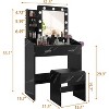 Acekool Vanity Desk with Mirror & Lights, Power Outlet, 3 Lighting Modes, 2 Drawers, Makeup Table for Bedroom - 2 of 4
