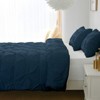 Karl Home Pleat Polyester 3-Piece Bedding Comforter Set White Color Queen Size - 4 of 4