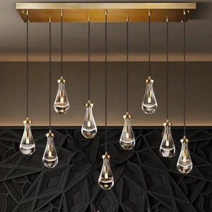 9-Light Teardrop Pendant Chandelier for Dining Room - 1 of 4