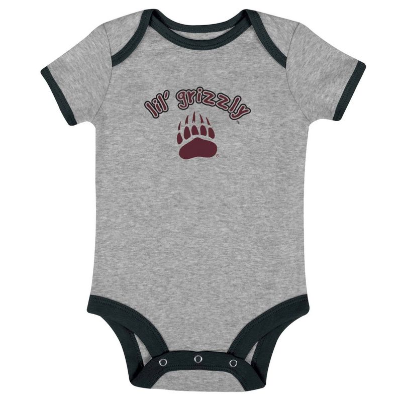 NCAA Montana Grizzlies Infant Boys&#39; Short Sleeve 3pk Bodysuit Set, 4 of 5