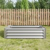 Silver Metal Raised Bed Garden 4×2×1ft for Flower Planters, Vegetables Herb - 4 of 4