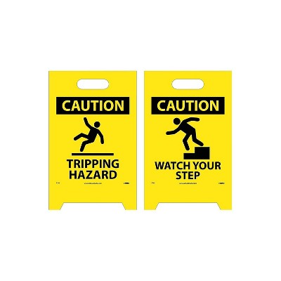 National Marker Floor Sign Dbl Side Caution Tripping Hazard Caution Watch Your Step 20X12 FS36
