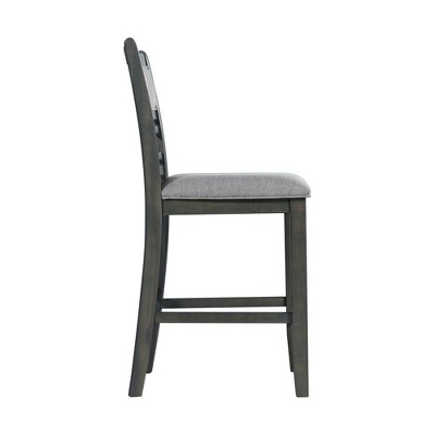 Gray Counter Height Dining Set with Faux Leather Chairs