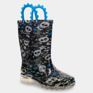 Western Chief Toddler Barny Bones Rain Boots - Black - 1 of 3