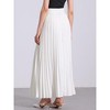 Allegra K Women's Flowy Pleated Elastic High Waist with Belt A-line Skirt - 3 of 4