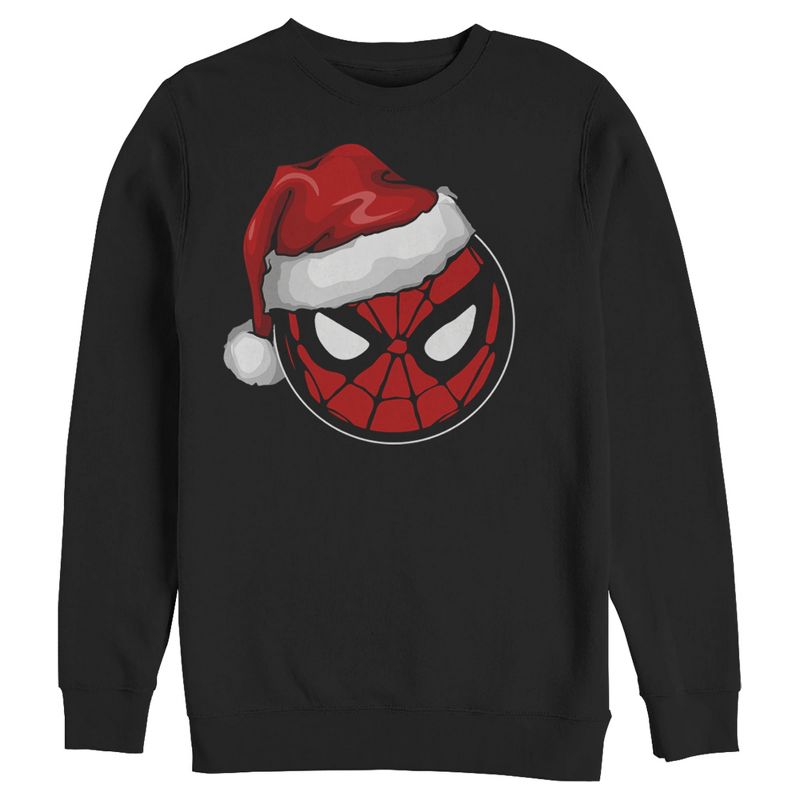 Men's Marvel Christmas Spider-Man Santa Hat Sweatshirt, 1 of 4