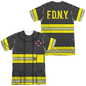 Popfunk New York City Firefighter Uniform Front-Back Print Adult Sublimated Costume T-Shirt - 1 of 4