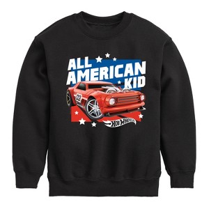 Boys' - Hot Wheels - All American Kid Graphic Long Sleeve Fleece Sweatshirt - 1 of 4