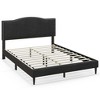 Costway Queen Size Upholstered Bed Frame with Nailhead Trim Headboard Wooden Slats Support - image 2 of 4