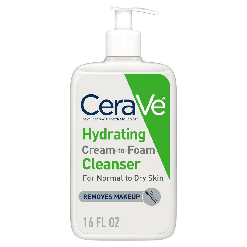 CeraVe Cream-to-Foam Makeup Remover and Face Wash - Fragrance Free, 1 of 13