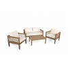 Modern Patio Set with Brown Frame, Acacia Wood Accents, Weather-Resistant Seating with Coffee Table for Backyard or Deck -3irtyhousy - 3 of 4