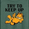 Women's - Garfield - Try To Keep Up Lightweight French Terry Wide Neck Long Sleeve Shirt - 2 of 4