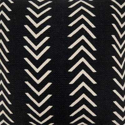 Chevron Design Black Square Down Filled Throw Pillow