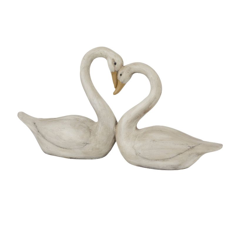 17&#34; x 32&#34; Country Cottage Magnesium Oxide Swans Garden Sculpture White - Olivia &#38; May, 5 of 7