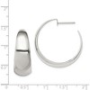 Black Bow Jewelry Polished Sterling Silver, Half Round Half Hoops - 30mm (1-1/8 in) - 2 of 3
