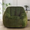 MAXYOYO Bean Bag Chair - Faux Fur Oversized Bean Bag Couch with High Backrest, Green - 2 of 4