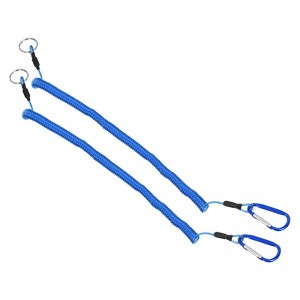 Unique Bargains Fishing Retractable Elastic Heavy Tools Lanyard Safety Cord Spiral Lanyard 2 Pcs - 1 of 4
