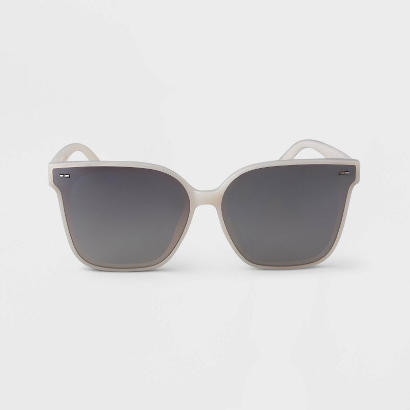Women&#39;s Plastic Shield Sunglasses - A New Day&#8482; White, 1 of 3