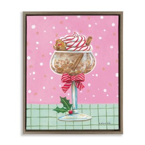 Stupell Industries Festive Gingerbread Cocktail Floating Frame Canvas Art - 1 of 4