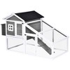 PawHut 69" Chicken Coop Wooden Chicken House, Rabbit Hutch Pen Outdoor Backyard Poultry Hen Cage with Run w/ Nesting Box Removable Tray Lockable Door - 4 of 4