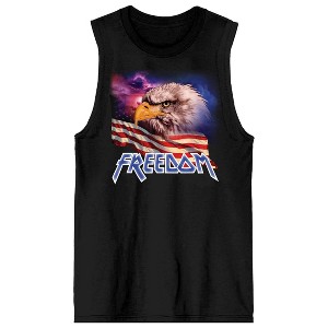 Americana Freedom Eagle Crew Neck Sleeveless Men's Black Tank Top - 1 of 3