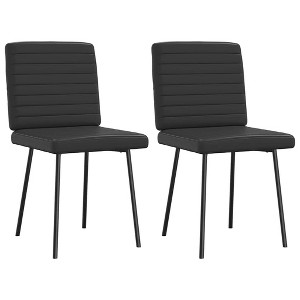 vidaXL Dining Chair Set of 2 Black - 1 of 4