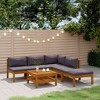 vidaXL Solid Acacia Wood Outdoor Lounge Set - 6 Piece Patio Furniture with Cushions, Modular Design, Dark Gray, Weather Resistant - 2 of 4