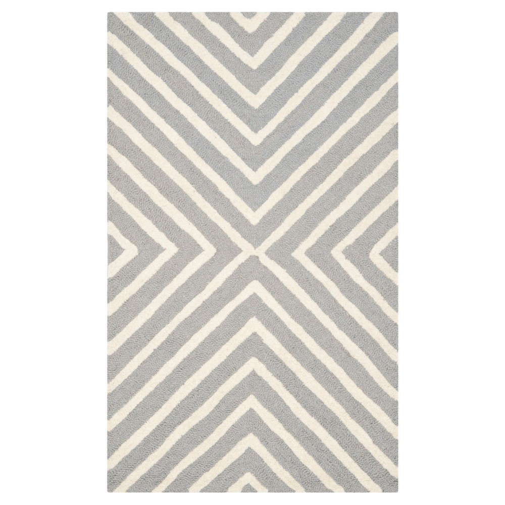 3'x5' Chevron Accent Rug Silver/Ivory - Safavieh