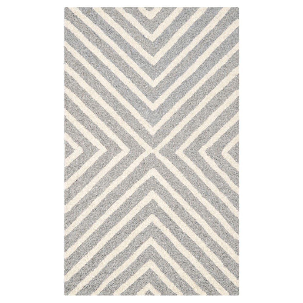 3'x5' Chevron Accent Rug Silver/Ivory - Safavieh