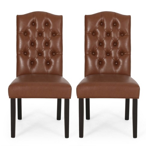 Target faux cheap leather dining chairs