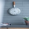 GlasFlength Wall Clocks Farmhouse Decor Mixed Material Construction Elegant Simple Design for Trendy Interiors, Gray, 10.6"*3"*18.1" - 2 of 4