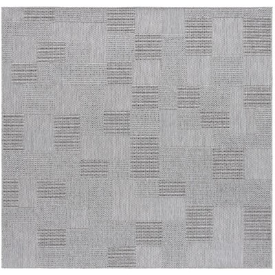 Milos MLO108 Power Loomed Indoor/Outdoor Area Rug - Grey - 6'7"x6'7" - Safavieh