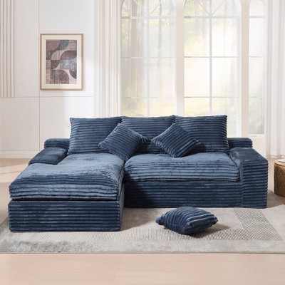 Dolonm L-Shape Sectional Sofa with Chaise: High-Resilience Foam, 4-Seater, Convertible Layout for Small Spaces