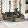 vidaXL 6 Piece Patio Sofa Set with Cushions Gray Poly Rattan - without storage - 2 of 4