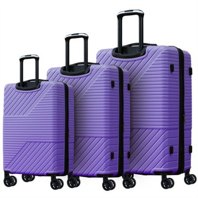 BEAFUP Hardshell Luggage Sets 3 Piece Double Spinner 8 Wheels Suitcase with TSA Lock Lightweight 20''24''28''