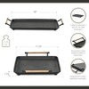 Cheung's Syla Black Metal Tray with Wicker Wrapped Handles - 2 of 4