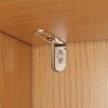 Famapy Beige 4 Door Armoir Wood Color Finish 2 Bottom Drawer Cabinets Stylish Storage - 4 of 4