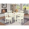 5-Piece Linen White Finish Solid Wood Top Dining Room Set (Seats-4) - 2 of 4