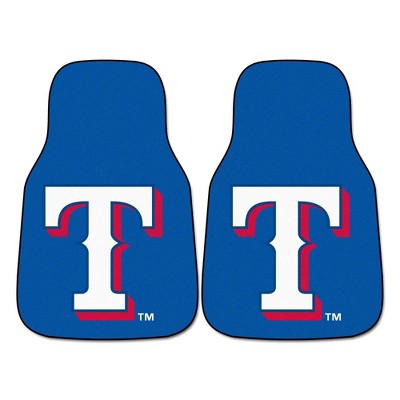 MLB Texas Rangers Carpet Car Mat Set - 2pc