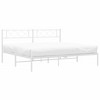 vidaXL Metal Bed Frame with Headboard White 76 in.x79.9 in. King - 3 of 4