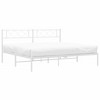 vidaXL Metal Bed Frame with Headboard White 76 in.x79.9 in. King - image 3 of 4