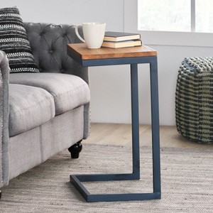 NicBex Modern C-shaped Coffee Table with Metal Frame Sofa Side Table Home Decor Accent Table Center Table for Living Room - 1 of 4
